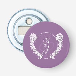 Classic Monogram Lavender Dark Lila Wedding Flaschenöffner