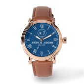 Classic Monogram Letters Couple’s Names Armbanduhr (Vorderseite)