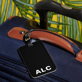 Classic Monogram Minimal Simple Black Typography  Gepäckanhänger