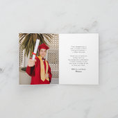 Classic Monogram N Graduation Cap Foto Modernes Dankeskarte (Innenseite)