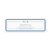 Classic Monogram Navy Blue Border Address (Vorne)