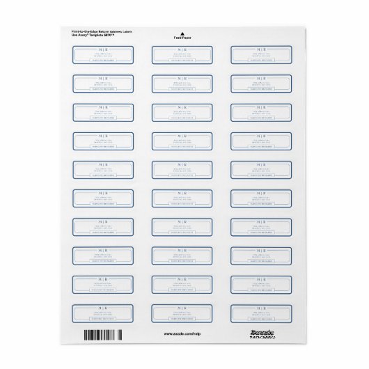 Classic Monogram Navy Blue Border Address (Vorne)