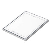 Classic Monogram Navy Blue Border Stationery Notizblock (Rotiert)