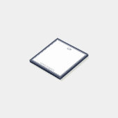 Classic Monogram Navy Blue White Individuelle Name Post-it Klebezettel (angewinkelt)
