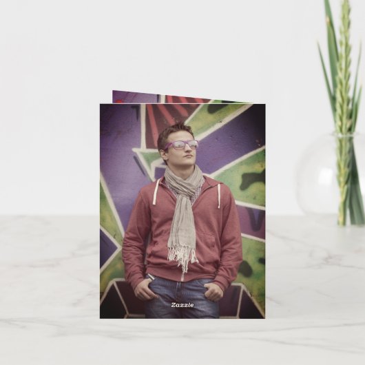 Classic Monogram O Graduation Cap Foto Modernes Dankeskarte (Rückseite)