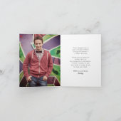 Classic Monogram O Graduation Cap Foto Modernes Dankeskarte (Innenseite)