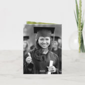 Classic Monogram O Graduation Cap Foto Modernes Dankeskarte (Rückseite)