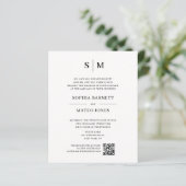 Classic Monogram Off White QR Code Wedding (Stehend Vorderseite)