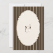 Classic Monogram Old Money Brown & Ivory Wedding Einladung (Vorderseite)