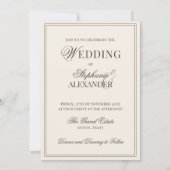 Classic Monogram Old Money Brown & Ivory Wedding Einladung (Rückseite)