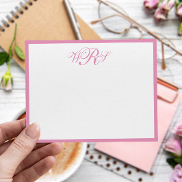 Classic Monogram Pink Mitteilungskarte