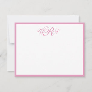 Classic Monogram Pink Mitteilungskarte