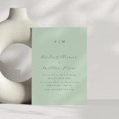 Classic Monogram Pistachio Mint Script Wedding Einladung