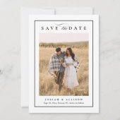 Classic Monogram QR Code 2 Foto Hochzeit Save The Date (Vorderseite)