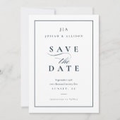 Classic Monogram QR Code Photo Wedding Save The Date (Vorderseite)