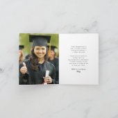 Classic Monogram R Graduation Cap Foto Modernes Dankeskarte (Innenseite)