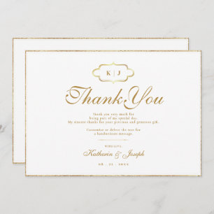CLASSIC MONOGRAM & ROMANTIC CALLIGRAPY DANKEN DANKESKARTE
