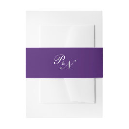 Classic Monogram Royal Lila Elegant Wedding Einladungsbanderole