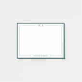 Classic Monogram Smoke Green Border Stationery Post-it Klebezettel (Vorderseite)