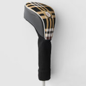 Classic Monogram Stilvoll Kariert Grau, Schwarz &  Golf Headcover (angewinkelt)