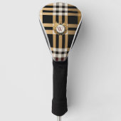 Classic Monogram Stilvoll Kariert Grau, Schwarz &  Golf Headcover (Vorderseite)