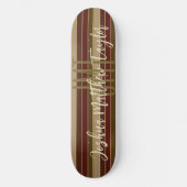 CLASSIC MONOGRAM STRIPE LINE PATTER RED BROWN SKATEBOARD (Vorderseite)