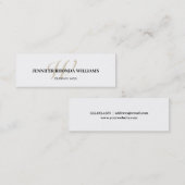 Classic monogram student graduation name card telefonnummerkarte (Vorne/Hinten)