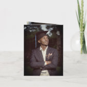 Classic Monogram T Graduation Cap Foto Modernes Dankeskarte (Rückseite)