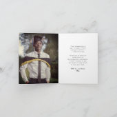 Classic Monogram T Graduation Cap Foto Modernes Dankeskarte (Innenseite)