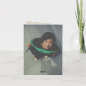 Classic Monogram U Graduation Cap Foto Modernes Dankeskarte (Rückseite)