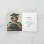 Classic Monogram U Graduation Cap Foto Modernes Dankeskarte (Innenseite)