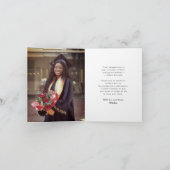 Classic Monogram W Graduation Cap Foto Modernes Dankeskarte (Innenseite)