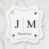 Classic Monogram Wedding Border line Geschenkanhänger (Vorderseite)
