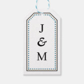 Classic Monogram Wedding Border line Geschenkanhänger (Vorderseite)