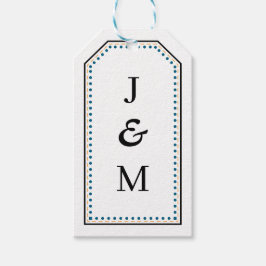 Classic Monogram Wedding Border line Geschenkanhänger