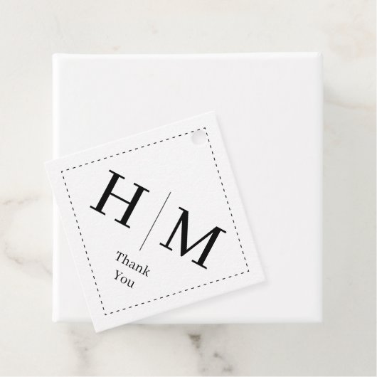 Classic Monogram Wedding Border line Geschenkanhänger (Beispiel)