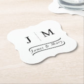 Classic Monogram Wedding Calligraphy line Untersetzer (angewinkelt)