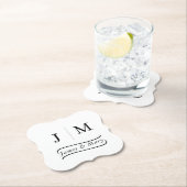 Classic Monogram Wedding Calligraphy line Untersetzer (Vor Ort)