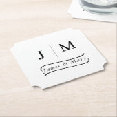 Classic Monogram Wedding Calligraphy line Untersetzer (angewinkelt)