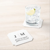 Classic Monogram Wedding Calligraphy line Untersetzer (Vor Ort)