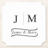 Classic Monogram Wedding Calligraphy line Untersetzer (Vorderseite)