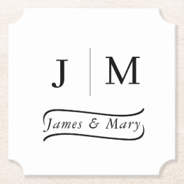 Classic Monogram Wedding Calligraphy line Untersetzer