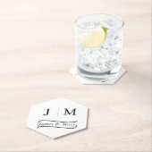 Classic Monogram Wedding Calligraphy line Untersetzer (Vor Ort)