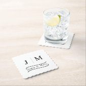 Classic Monogram Wedding Calligraphy line Untersetzer (Vor Ort)