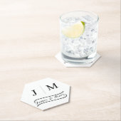 Classic Monogram Wedding Calligraphy line Untersetzer (Vor Ort)