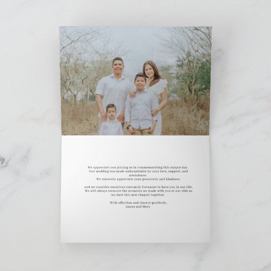 Classic Monogram Wedding Dankeskarte (Innenseite)