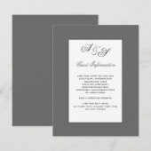 Classic Monogram Wedding Guest Information Card Begleitkarte (Vorne/Hinten)