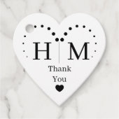Classic Monogram Wedding Heart Border Geschenkanhänger (Vorderseite)