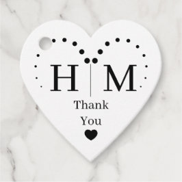 Classic Monogram Wedding Heart Border Geschenkanhänger