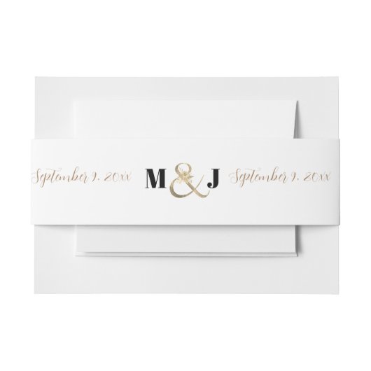 Classic Monogram Wedding Invitation Bly Band (Vorderseite Beispiel)